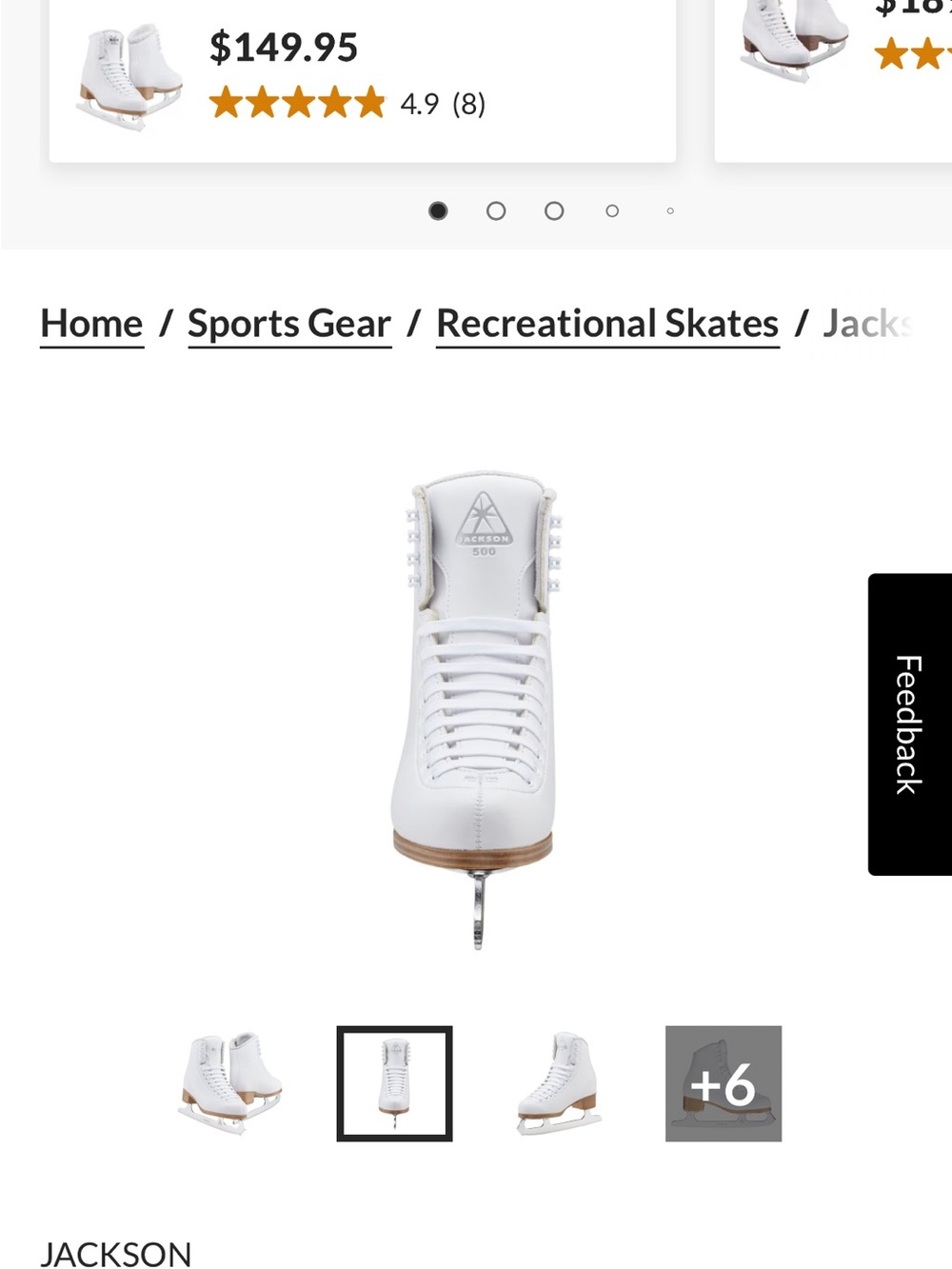 JACKSON Women's Classic 500 Figure Skates - White with Light Brown Sole - Picture 2 of 8